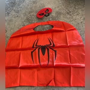 Kids Red Spider Hero Costume Cape and Mask, New in Package